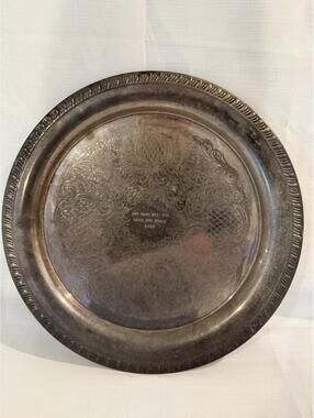 1984 Omaha Adult Open  Ladies Open Doubles Winner Silver Plate Tray